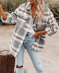 Thumbnail for Plaid Button Flannel Shacket