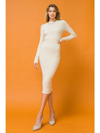Thumbnail for Ribbed Sweater Knit Midi Dress