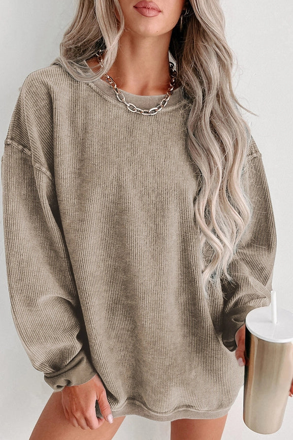 Oversized Ribbed Crewneck