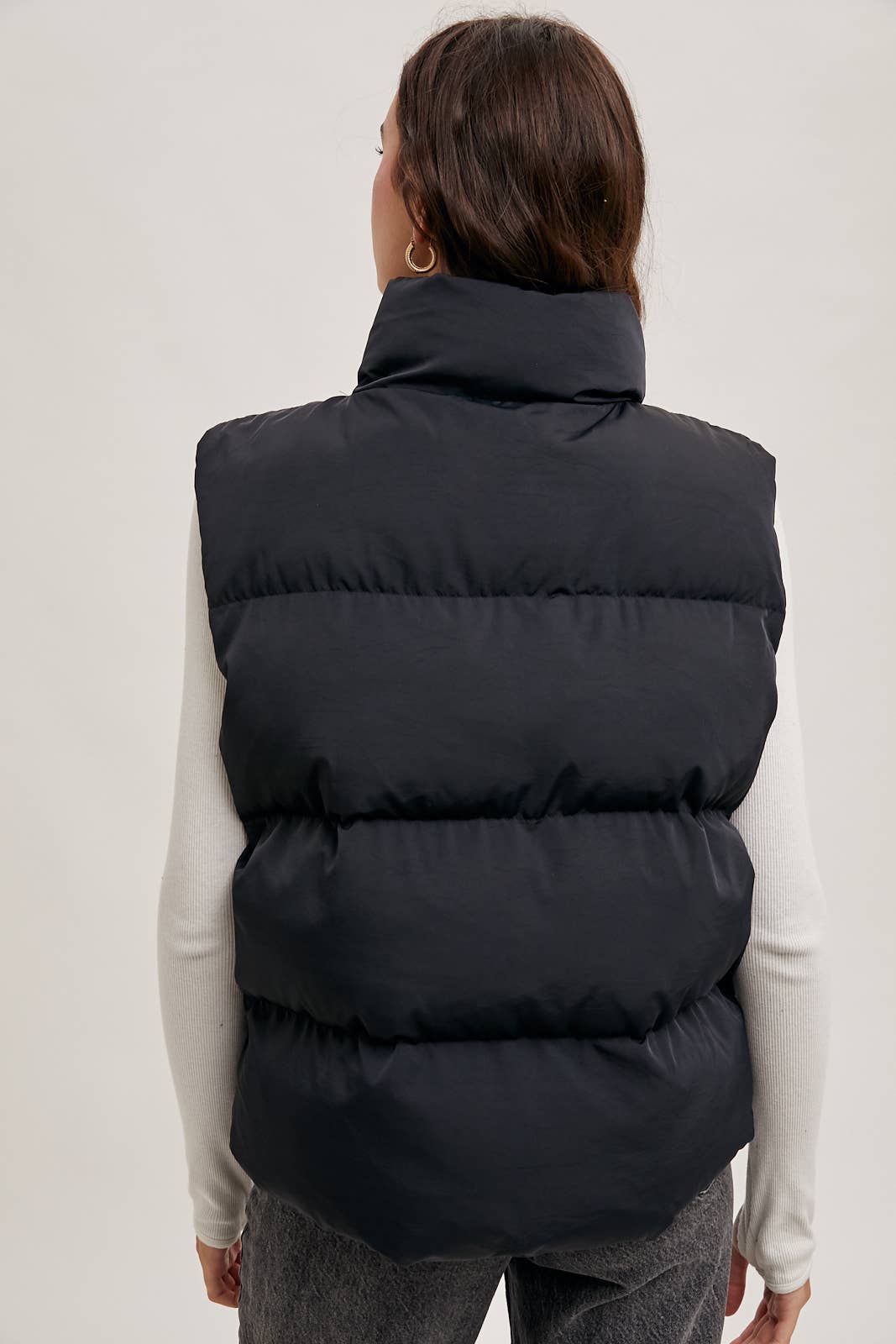 Zipper Front Puffer Vest