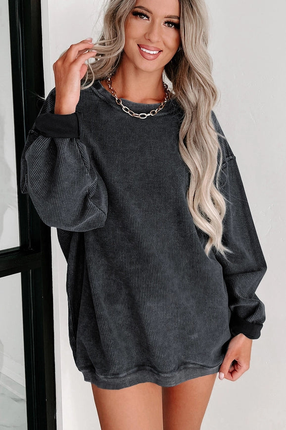 Oversized Ribbed Crewneck