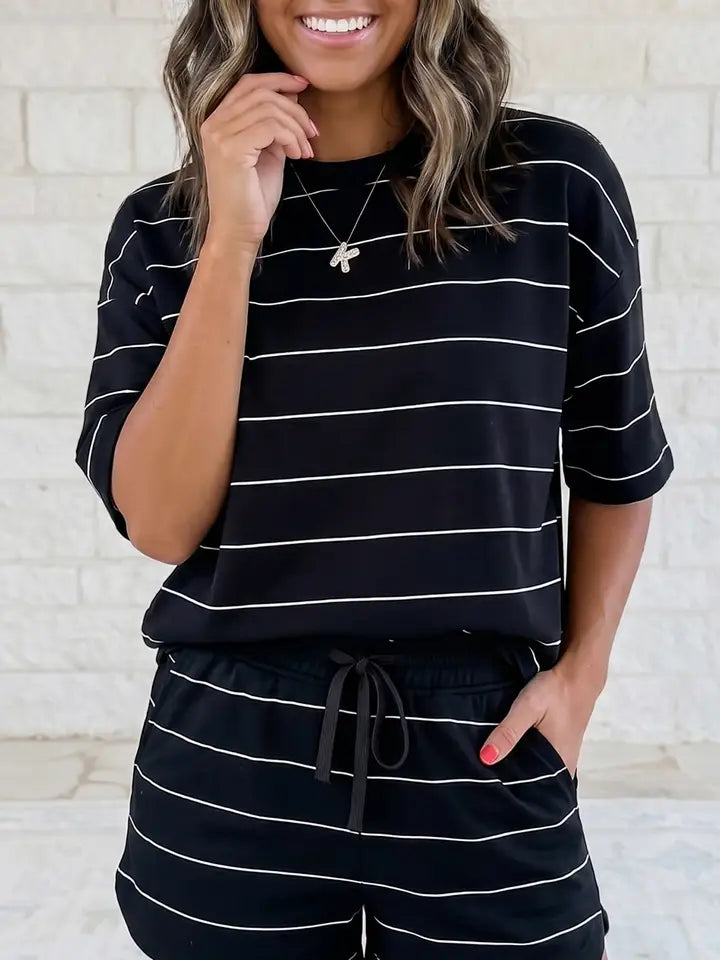 Half Sleeve Tee with Drawstring Shorts