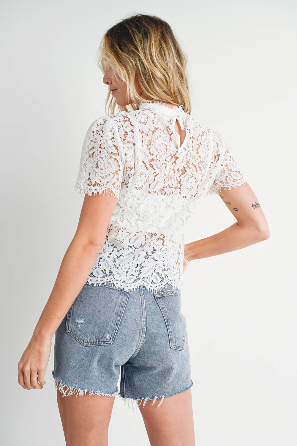 Lace Mock Neck Top