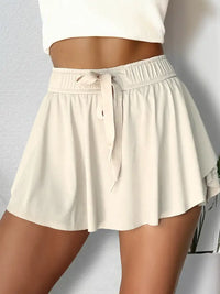 Thumbnail for Drawstring High Waist Lined Tennis Skort
