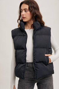 Thumbnail for Zipper Front Puffer Vest