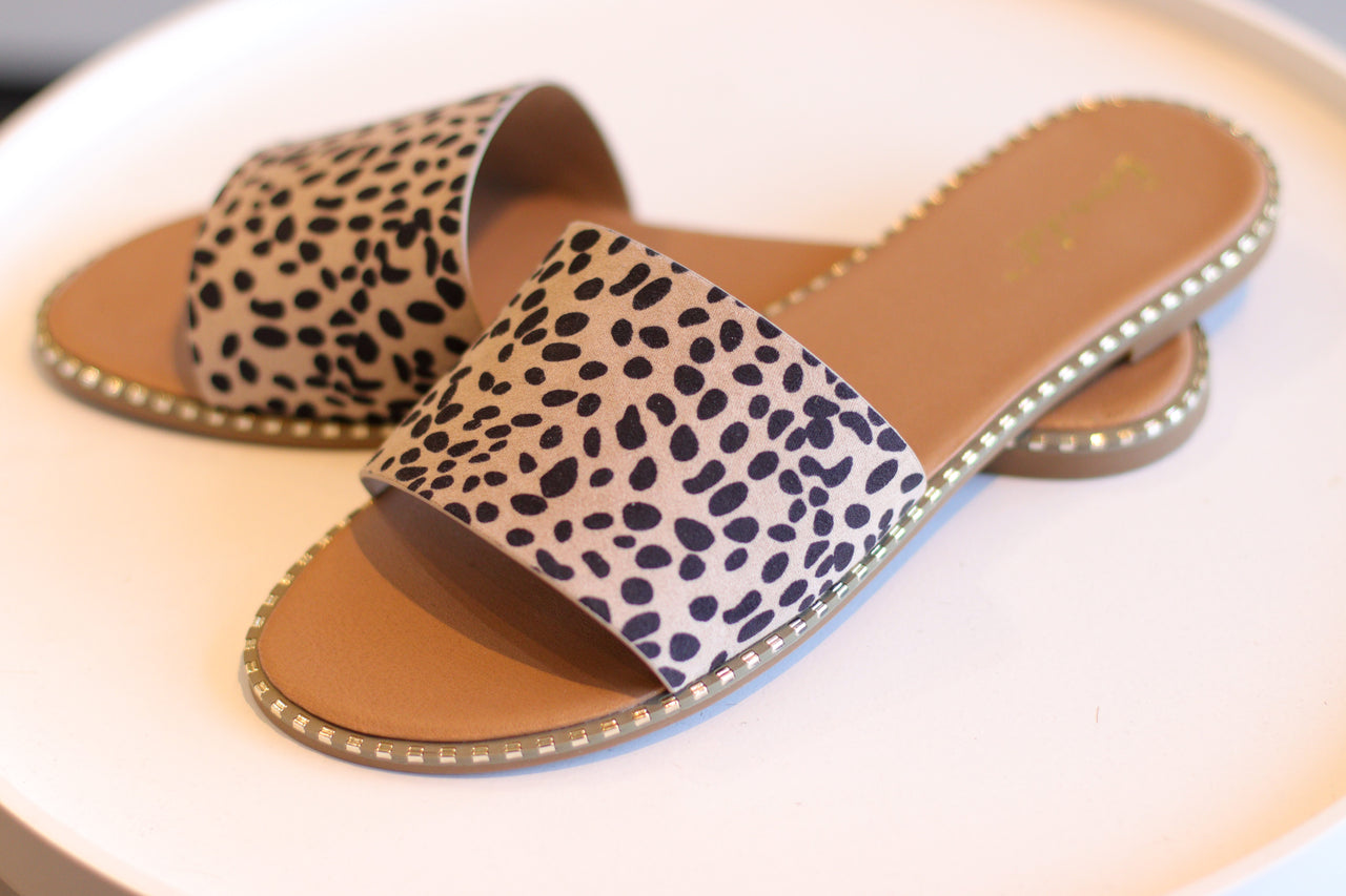 Leopard Studded Sandals