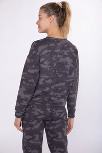 Thumbnail for Dark Camo Relaxed Fit Sweatshirt