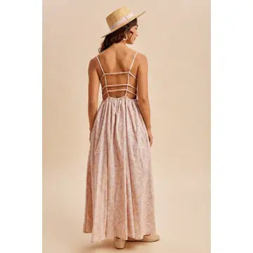 Cotton Floral Sleeveless Maxi Dress