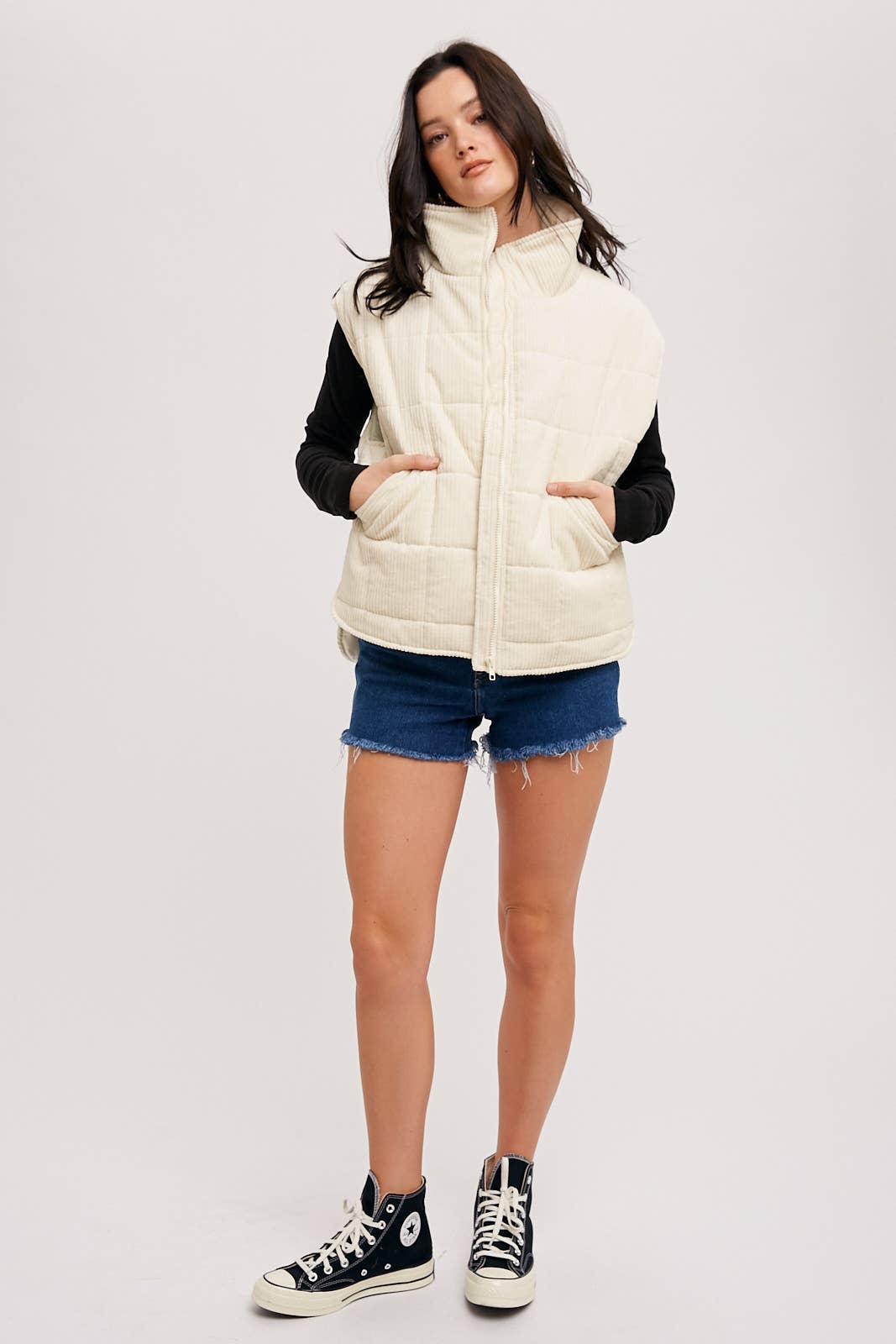 Corduroy Quilted Puffer Vest