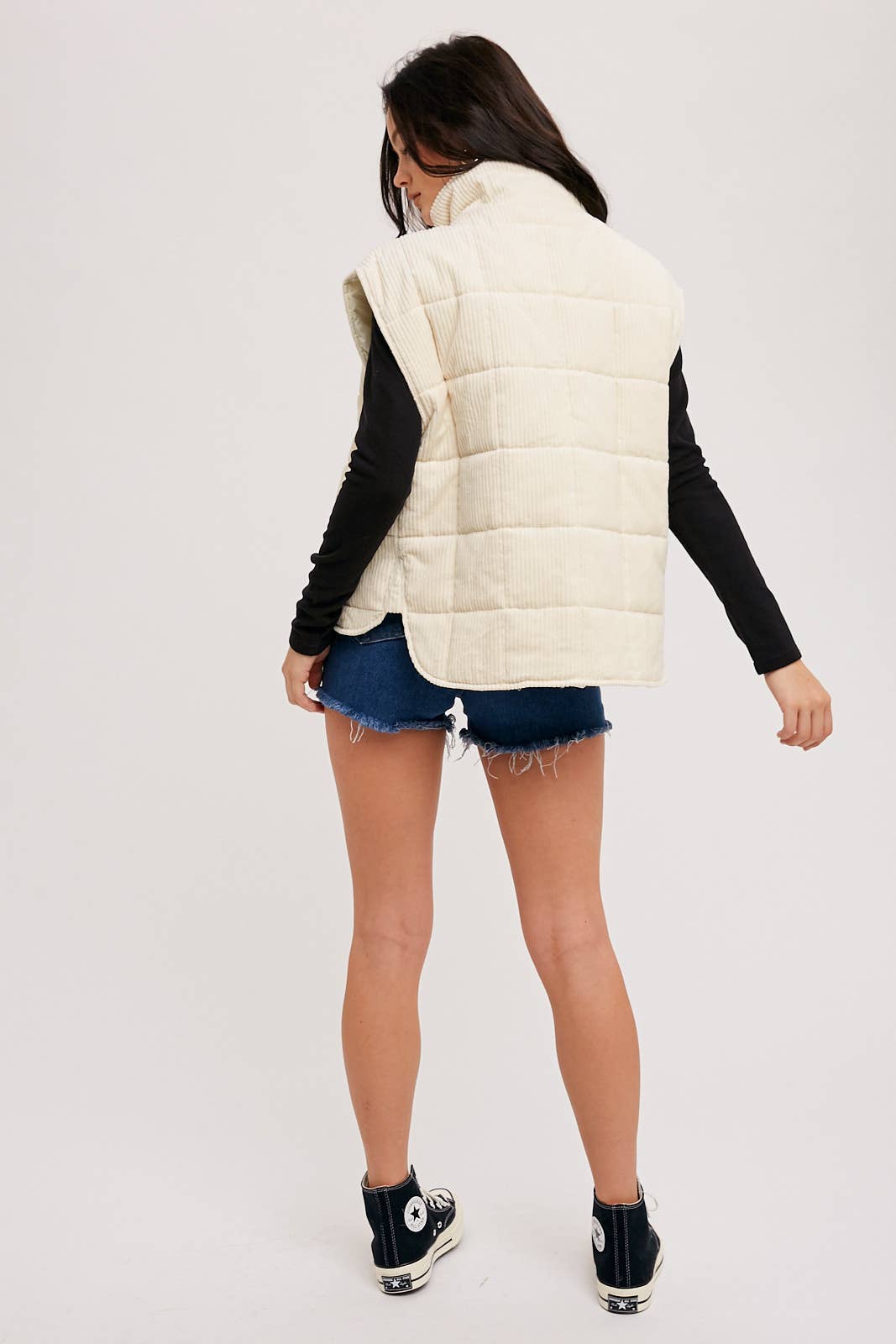 Corduroy Quilted Puffer Vest