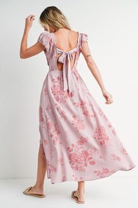Thumbnail for Floral Print Babydoll Maxi Dress