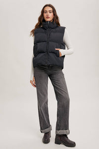 Thumbnail for Zipper Front Puffer Vest